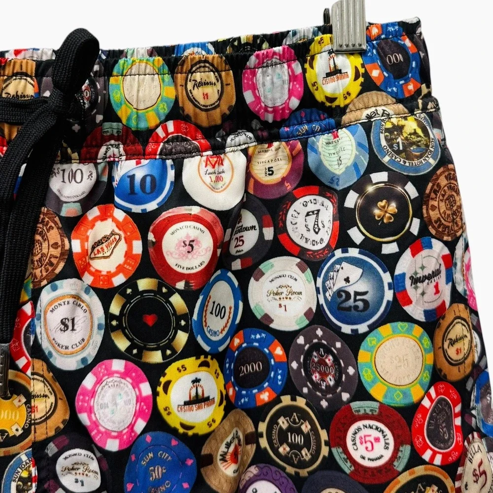Robert Graham Mens Vegas Casino Poker Chip Swim Trunks Small Never Worn